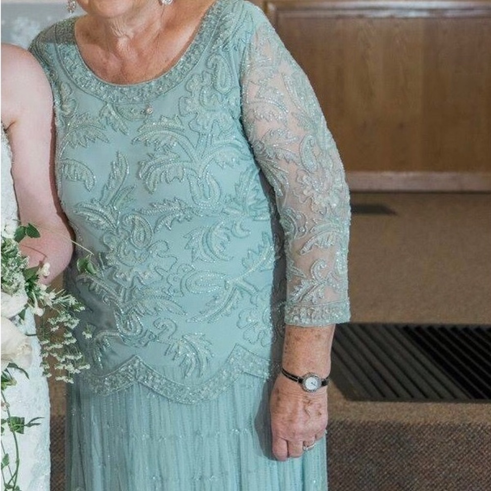 Muted Teal Glittery Pizarro Nights Dress